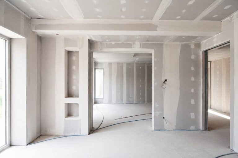 Modernes Innenraumprojekt mit Trockenbauwänden und Gipskartonarbeiten